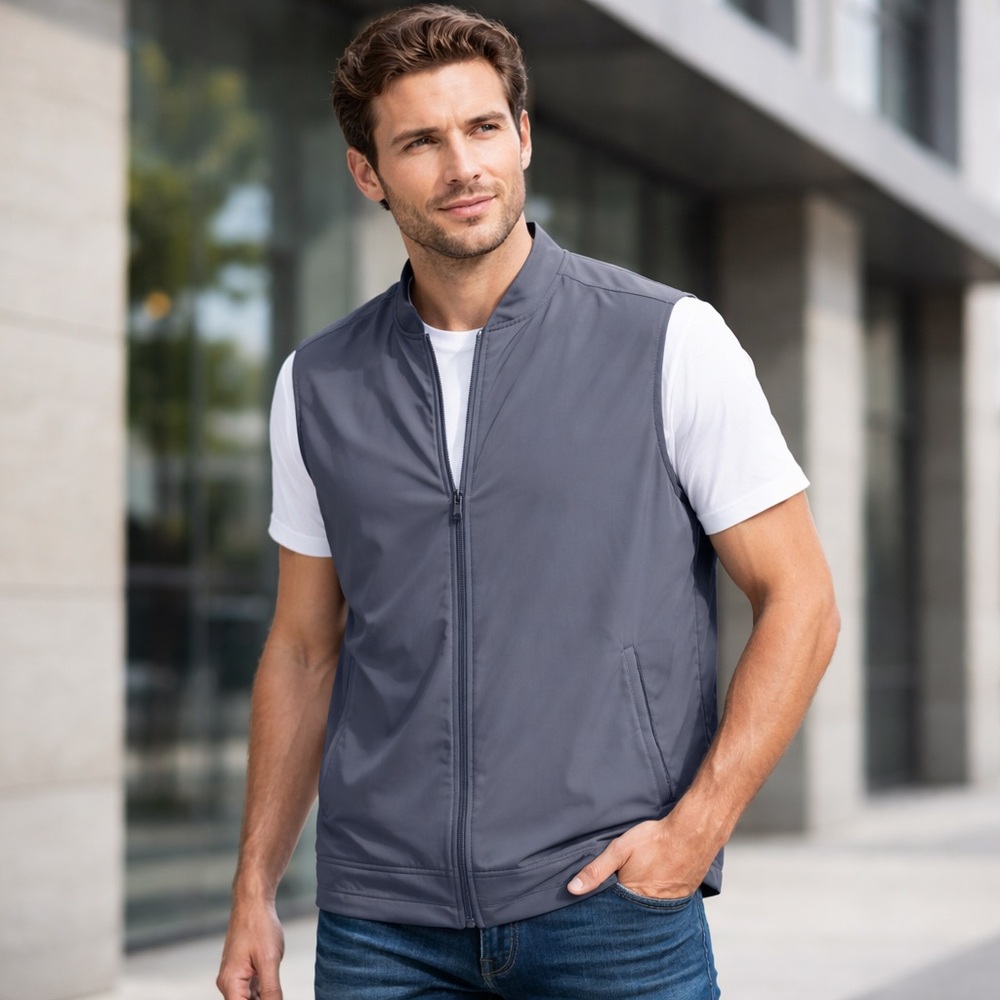 Alfani men’s Alfatech Stretch Zip Vest size 3XL Ebony Grey NWT
